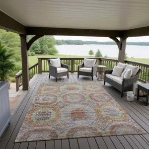 Indoor/Outdoor Karaj Paprika 5\' x 7\'6\" Rug