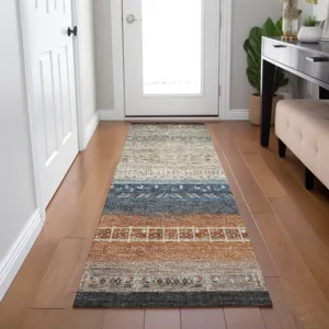 Indoor/Outdoor Karaj Brown 2\'3\" x 7\'6\" Runner Rug