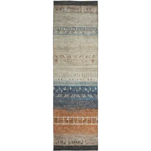 Indoor/Outdoor Karaj Brown 2\'3\" x 7\'6\" Runner Rug