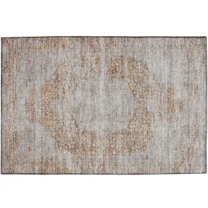 Indoor/Outdoor Karaj Copper 1\'8\" x 2\'6\" Rug