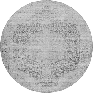 Indoor/Outdoor Karaj Gray 8\' x 8\' Round Rug