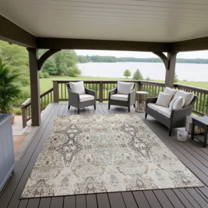 Indoor/Outdoor Karaj Linen 10\' x 14\' Rug