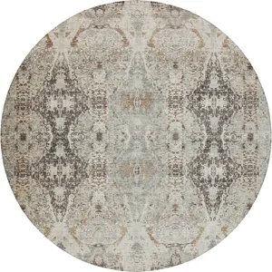 Indoor/Outdoor Karaj Linen 8\' x 8\' Round Rug