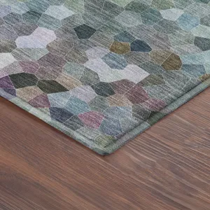 Luxury Washable Indoor/Outdoor Kaleidoscope Cactus 1\'8\" x 2\'6\" Rug