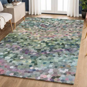 Luxury Washable Indoor/Outdoor Kaleidoscope Cactus 3\' x 5\' Rug