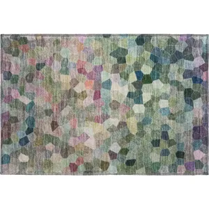 Luxury Washable Indoor/Outdoor Kaleidoscope Cactus Rug