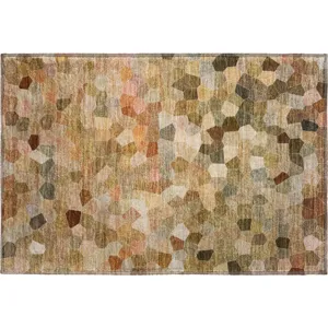 Luxury Washable Indoor/Outdoor Kaleidoscope Canyon 1\'8\" x 2\'6\" Rug