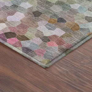 Luxury Washable Indoor/Outdoor Kaleidoscope Meadow 8\' x 8\' Round Rug