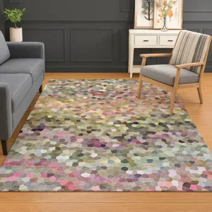 Luxury Washable Indoor/Outdoor Kaleidoscope Meadow 3\' x 5\' Rug