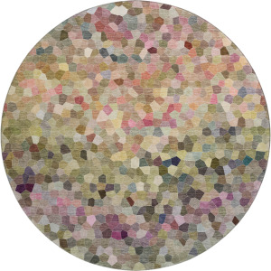 Luxury Washable Indoor/Outdoor Kaleidoscope Meadow 8' x 8' Round Rug