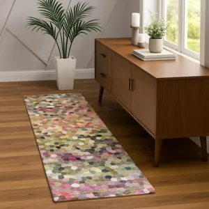 Luxury Washable Indoor/Outdoor Kaleidoscope Meadow 2\'3\" x 7\'6\" Runner Rug