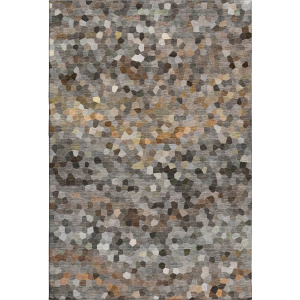 Luxury Washable Indoor/Outdoor Kaleidoscope Pewter Rug