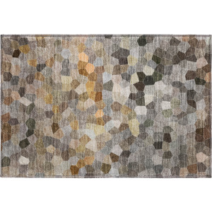 Luxury Washable Indoor/Outdoor Kaleidoscope Pewter Rug