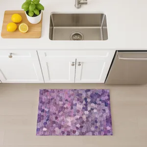 Luxury Washable Indoor/Outdoor Kaleidoscope Plum 1\'8\" x 2\'6\" Rug