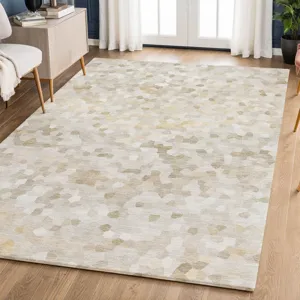 Luxury Washable Indoor/Outdoor Kaleidoscope Putty 5\' x 7\'6\" Rug