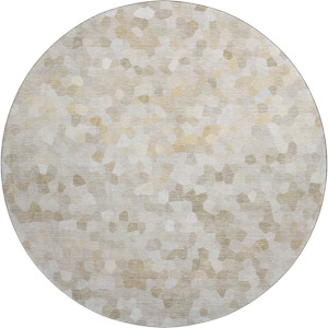 Luxury Washable Indoor/Outdoor Kaleidoscope Putty 8' x 8' Round Rug
