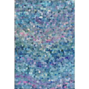 Luxury Washable Indoor/Outdoor Kaleidoscope Turquoise Rug