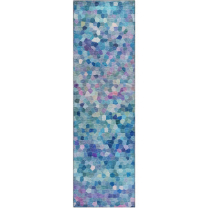 Luxury Washable Indoor/Outdoor Kaleidoscope Turquoise 2'3
