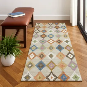 Luxury Washable Kenner Beige 2\'3\" x 7\'6\" Runner Rug