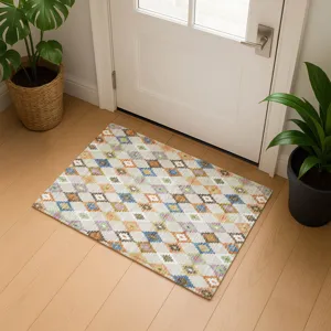 Luxury Washable Kenner Beige 1\'8\" x 2\'6\" Rug