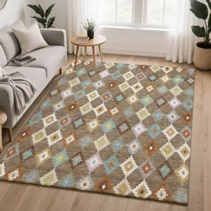 Luxury Washable Kenner Chocolate 2\'6\" x 3\'10\" Rug