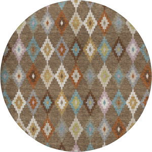 Luxury Washable Kenner Chocolate 8' x 8' Round Rug