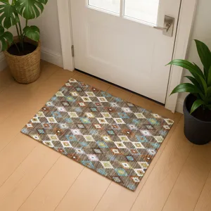 Luxury Washable Kenner Chocolate 1\'8\" x 2\'6\" Rug