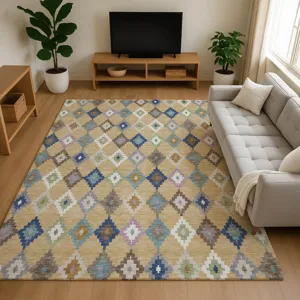 Luxury Washable Kenner Gold 9\' x 12\' Rug