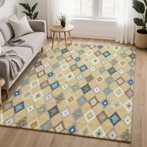 Luxury Washable Kenner Gold 9\' x 12\' Rug