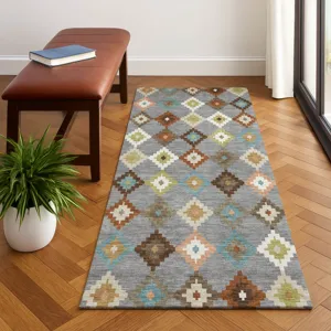 Luxury Washable Kenner Gray 2\'3\" x 7\'6\" Runner Rug