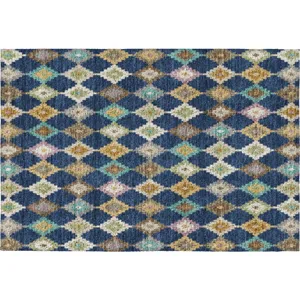 Luxury Washable Kenner Navy Rug