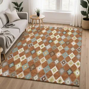 Luxury Washable Kenner Paprika 8\' x 10\' Rug