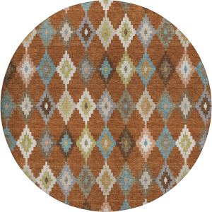 Luxury Washable Kenner Paprika 8' x 8' Round Rug