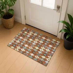 Luxury Washable Kenner Paprika 1\'8\" x 2\'6\" Rug