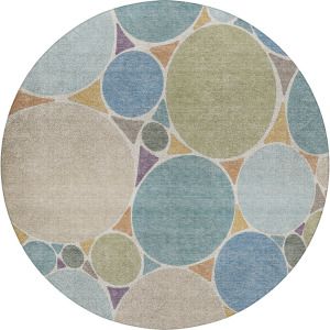 Luxury Washable Kenner Seaside 8' x 8' Round Rug