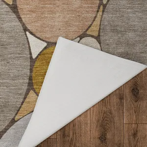 Luxury Washable Kenner Taupe 2\'6\" x 3\'10\" Rug
