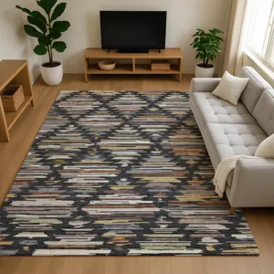 Luxury Washable Kenner Black 8\' x 10\' Rug