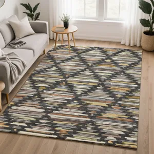 Luxury Washable Kenner Black 8\' x 10\' Rug