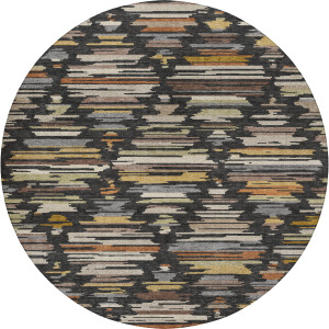 Luxury Washable Kenner Black 8' x 8' Round Rug