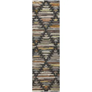 Luxury Washable Kenner Black 2'3" x 7'6" Runner Rug