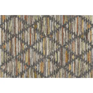 Luxury Washable Kenner Charcoal Rug