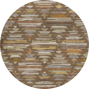 Luxury Washable Kenner Chocolate 8' x 8' Round Rug