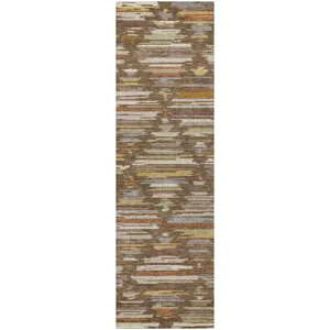 Luxury Washable Kenner Chocolate 2'3" x 7'6" Runner Rug