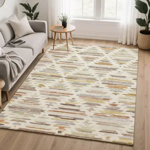 Luxury Washable Kenner Ivory 3\' x 5\' Rug