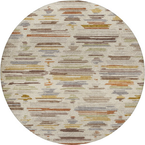 Luxury Washable Kenner Ivory 8' x 8' Round Rug