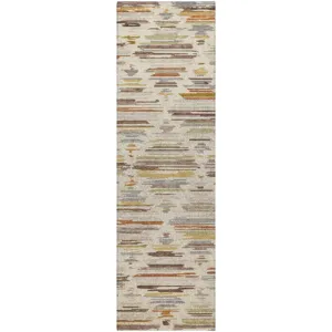 Luxury Washable Kenner Ivory 2'3" x 7'6" Runner Rug