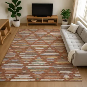 Luxury Washable Kenner Paprika 9\' x 12\' Rug