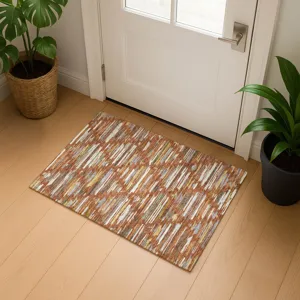 Luxury Washable Kenner Paprika 1\'8\" x 2\'6\" Rug