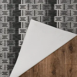 Luxury Washable Kenner Black 8\' x 10\' Rug