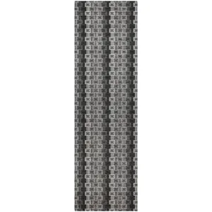 Luxury Washable Kenner Black 2'3" x 7'6" Runner Rug